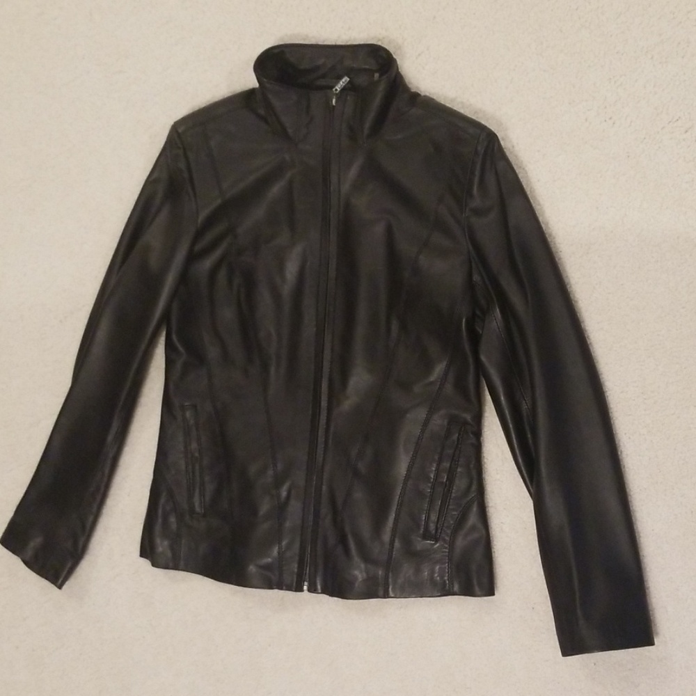 Cole Haan Front Zip Leather Jacket
